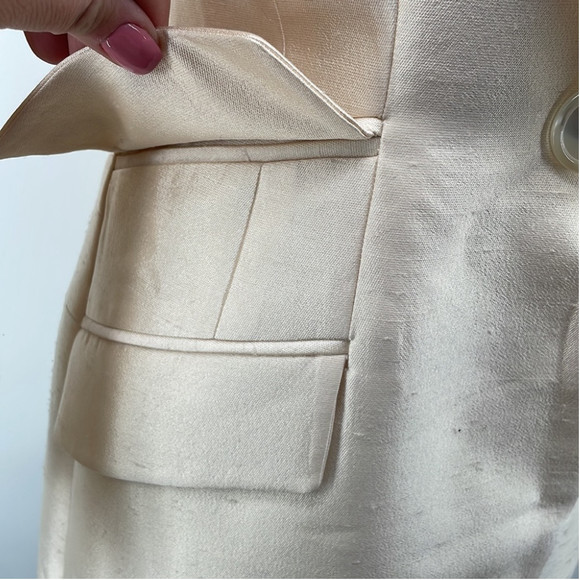 Badgley Mischka blazer suit jacket champagne cream Color Sheen event bridal sz 6 - Picture 13 of 14